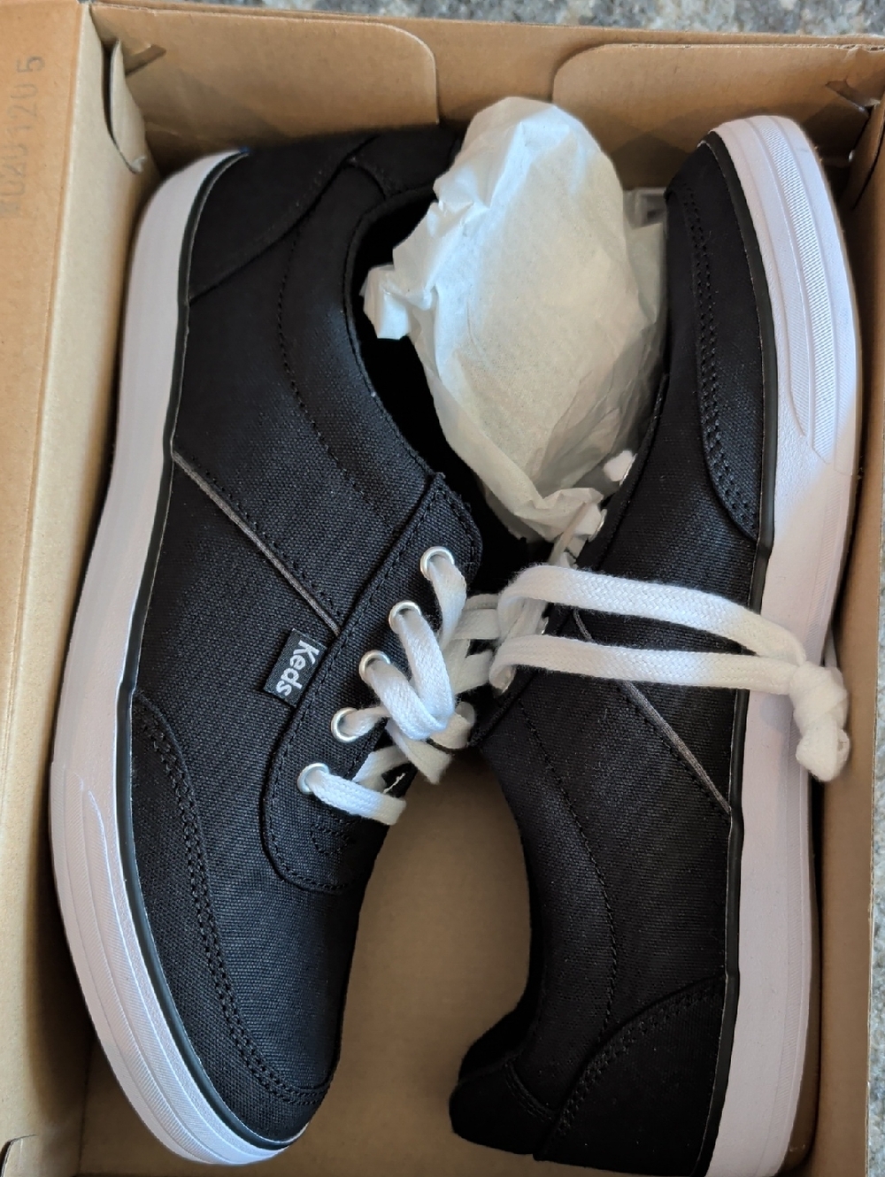 Keds Black Canvas Low-Top Sneakers with White Laces